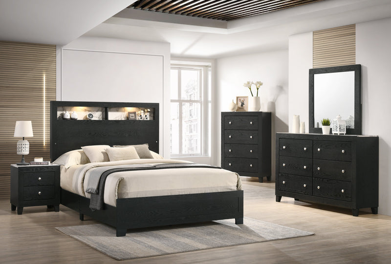 Cadence Black LED Panel Bedroom Set - Gate FurnitureBedroom Set