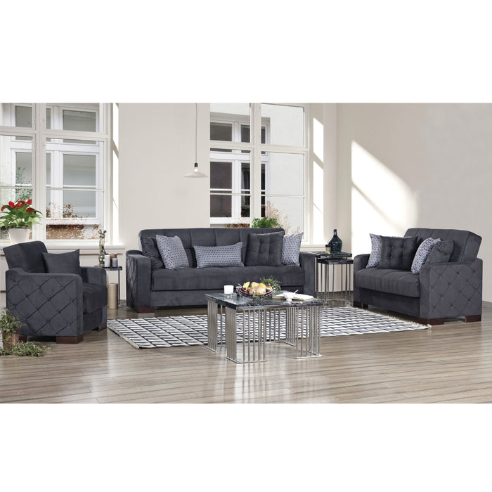 Cairo 35 in. Convertible Sleeper Chair in Gray with Storage - CH-CAIRO-GRAY - Gate Furniture
