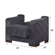 Cairo 35 in. Convertible Sleeper Chair in Gray with Storage - Gate FurnitureSleeper Sofa