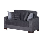 Cairo 63 in. Convertible Sleeper Loveseat in Grey with Storage - Gate FurnitureLoveseat