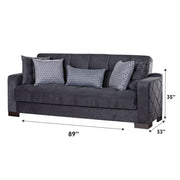 Cairo 89 in. Convertible Sleeper Sofa in Gray with Storage - Gate FurnitureSleeper Sofa