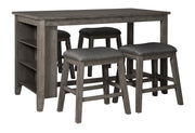 Caitbrook Gray 5 - Piece Counter Height Set w/ Stools - Gate FurnitureCounter Height Set