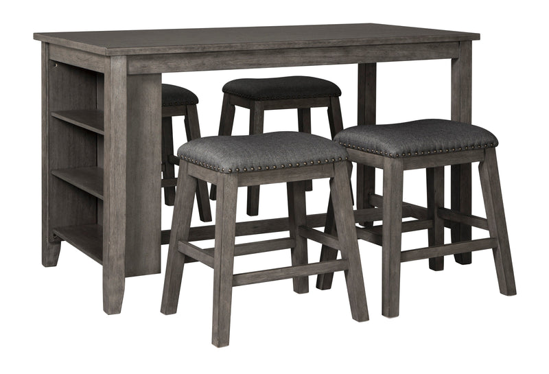 Caitbrook Gray 5 - Piece Counter Height Set w/ Stools - Gate FurnitureCounter Height Set