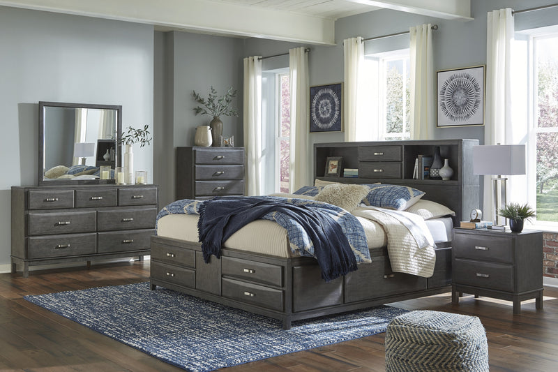 Caitbrook Gray Bookcase Storage Bedroom Set - Gate FurnitureBedroom Set
