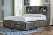 Caitbrook Gray Bookcase Storage Platform Bedroom Set - Gate FurnitureBedroom Set