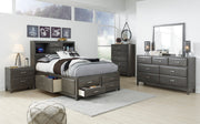 Caitbrook Gray Bookcase Storage Platform Youth Bedroom Set - Gate FurnitureYouth Bedroom Set