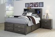 Caitbrook Gray Bookcase Storage Platform Youth Bedroom Set - Gate FurnitureYouth Bedroom Set