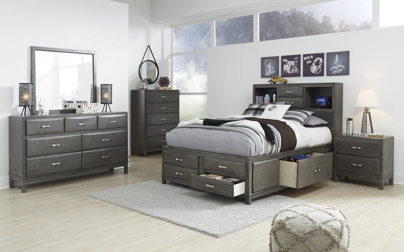 Caitbrook Gray Bookcase Storage Youth Bedroom Set - Gate FurnitureYouth Bedroom Set