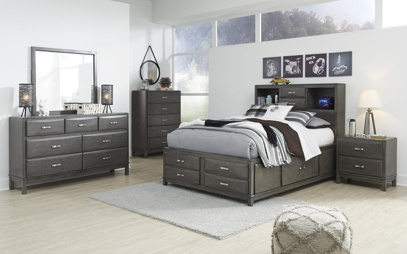 Caitbrook Gray Bookcase Storage Youth Bedroom Set - Gate FurnitureYouth Bedroom Set
