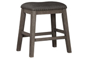 Caitbrook Gray Counter Height Upholstered Bar Stool (Set of 2) - Gate FurnitureBarstool