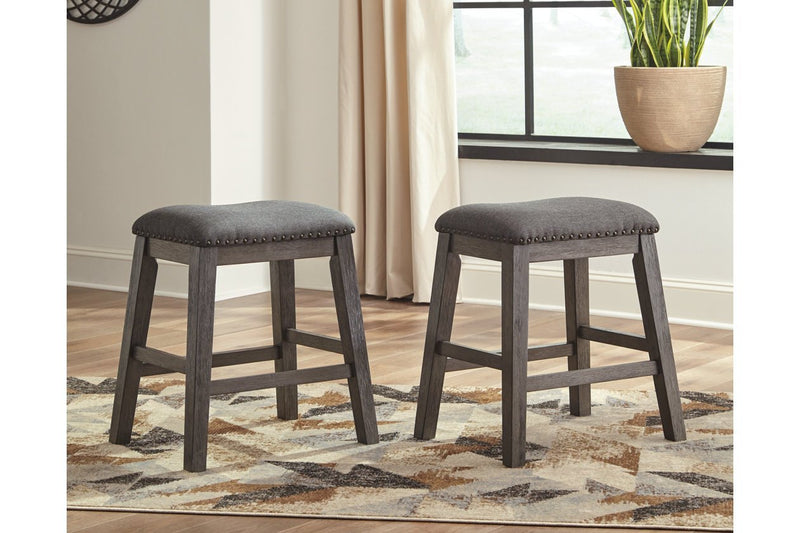 Caitbrook Gray Counter Height Upholstered Bar Stool (Set of 2) - Gate FurnitureBarstool