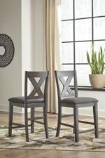 Caitbrook Gray Counter Height Upholstered Bar Stool (Set of 2) - Gate FurnitureBarstool