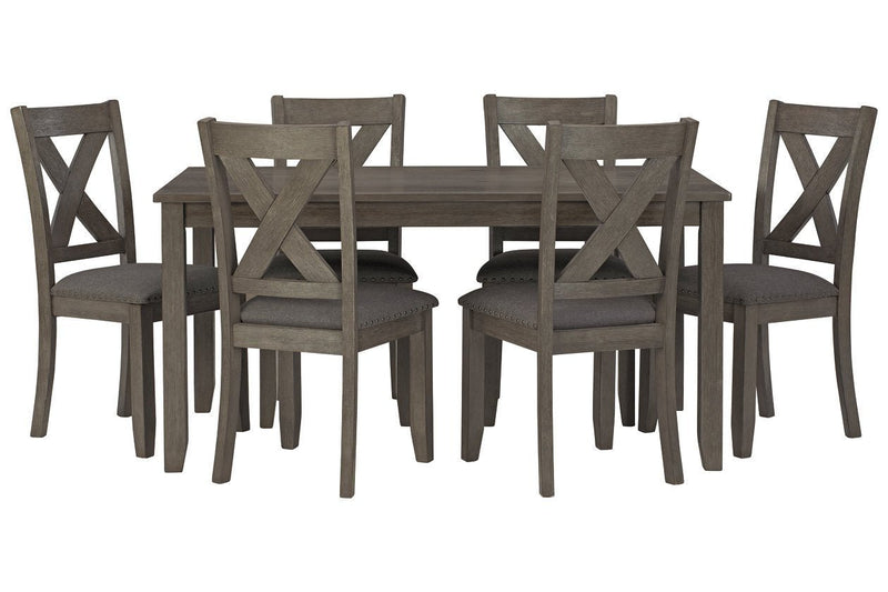 Caitbrook Gray Dining Table and Chairs (Set of 7) - Gate FurnitureDining Table