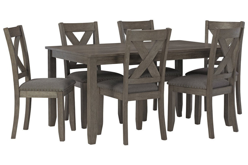 Caitbrook Gray Dining Table and Chairs (Set of 7) - Gate FurnitureDining Table