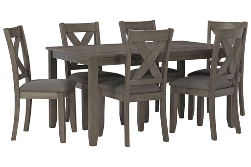 Caitbrook Gray Dining Table and Chairs (Set of 7) - Gate FurnitureDining Table