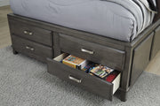 Caitbrook Gray Full Bookcase Storage Bed - Gate FurnitureFull Bed
