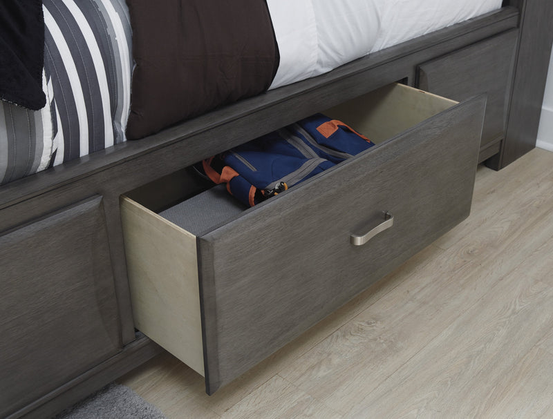 Caitbrook Gray Full Bookcase Storage Bed - Gate FurnitureFull Bed