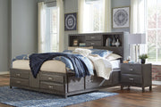 Caitbrook Gray King Storage Bed with 8 Drawers - Gate FurnitureKing Bed