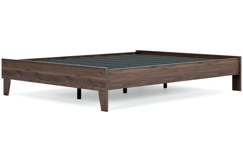 Calverson Mocha Queen Platform Bed - Gate FurnitureQueen Bed