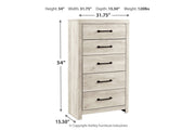 Cambeck Whitewash Chest of Drawers - Gate FurnitureChest