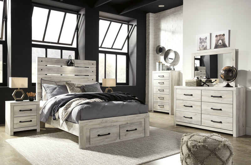 Cambeck Whitewash Full Footboard Storage Bedroom Set - Gate FurnitureYouth Bedroom Set