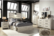 Cambeck Whitewash Full Panel Bed with 2 Storage Drawers - Gate FurnitureFull Bed