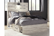 Cambeck Whitewash Full Panel Bed with 2 Storage Drawers - Gate FurnitureFull Bed