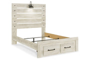 Cambeck Whitewash Full Panel Bed with 2 Storage Drawers - Gate FurnitureFull Bed