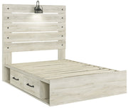 Cambeck Whitewash Full Side Storage Platform Bed - Gate FurnitureFull Bed