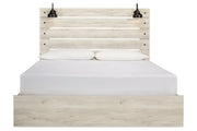 Cambeck Whitewash King Panel Bed with 2 Storage Drawers - Gate FurnitureKing Bed