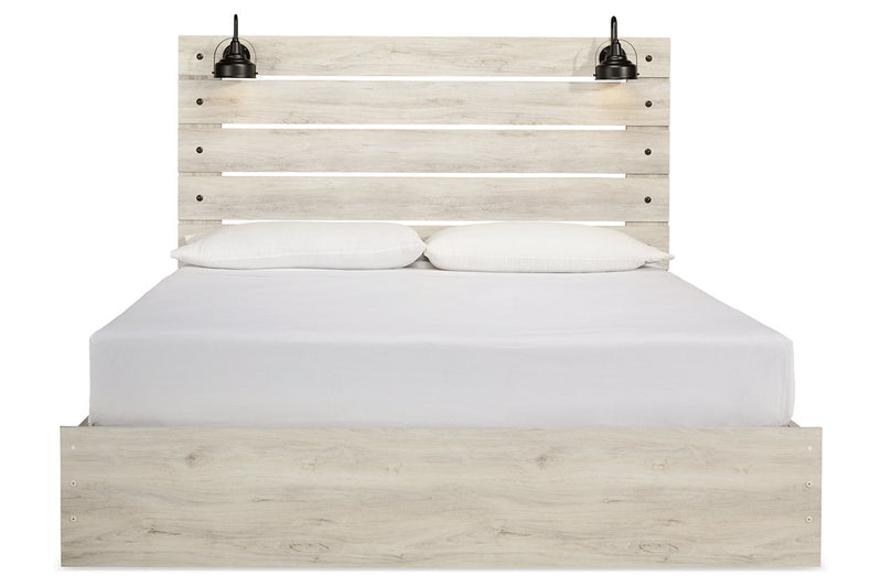 Cambeck Whitewash King Panel Bed with 2 Storage Drawers - Gate FurnitureKing Bed