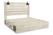 Cambeck Whitewash King Panel Bed with 4 Storage Drawers - Gate FurnitureKing Bed