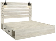 Cambeck Whitewash King Side Storage Platform Bed - Gate FurnitureKing Bed