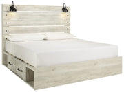 Cambeck Whitewash King Side Storage Platform Bed - Gate FurnitureKing Bed
