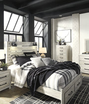 Cambeck Whitewash Queen Footboard Storage Bed - Gate FurnitureQueen Bed