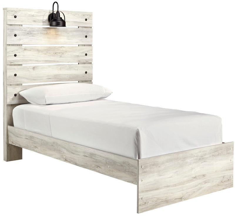 Cambeck Whitewash Twin Panel Bed - Gate FurnitureTwin Bed