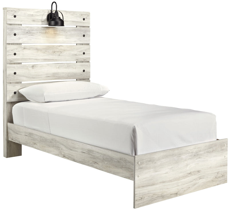 Cambeck Whitewash Twin Panel Bed - Gate FurnitureTwin Bed