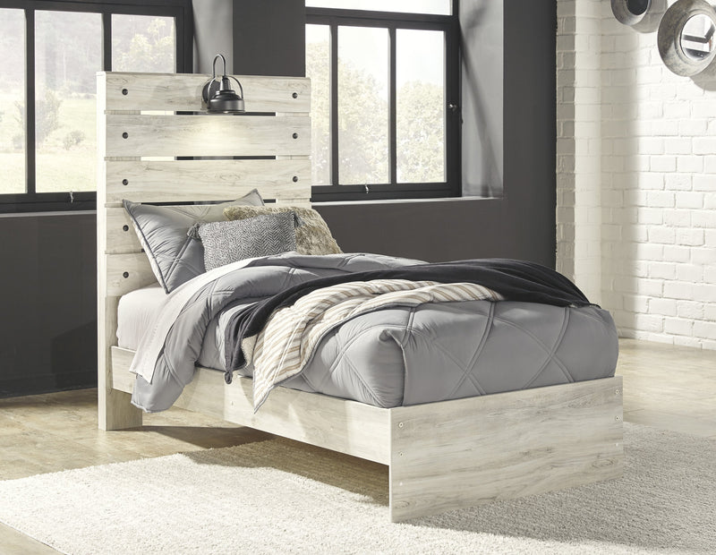 Cambeck Whitewash Twin Panel Bed - Gate FurnitureTwin Bed