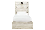 Cambeck Whitewash Twin Panel Bed with 2 Storage Drawers - Gate FurnitureTwin Bed