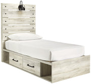 Cambeck Whitewash Twin Side Storage Platform Bed - Gate FurnitureTwin Bed