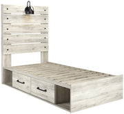 Cambeck Whitewash Twin Side Storage Platform Bed - Gate FurnitureTwin Bed