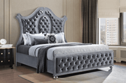 Cameo Gray King Upholstered Panel Bed - Gate FurnitureKing Bed