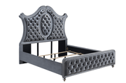 Cameo Gray King Upholstered Panel Bed - Gate FurnitureKing Bed