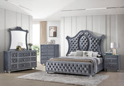 Cameo Gray Upholstered Panel Bedroom Set - Gate FurnitureBedroom Set