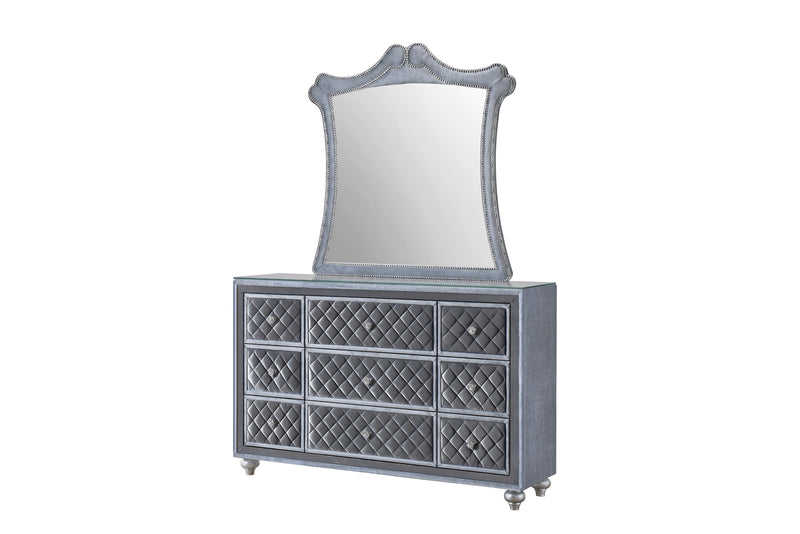 Cameo Gray Upholstered Panel Bedroom Set - Gate FurnitureBedroom Set
