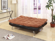 Camile Dark Brown Pu Adjustable Sofa Bed - Gate FurnitureFuton