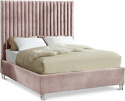 Candace Velvet King Bed Pink - Gate FurnitureKing Bed
