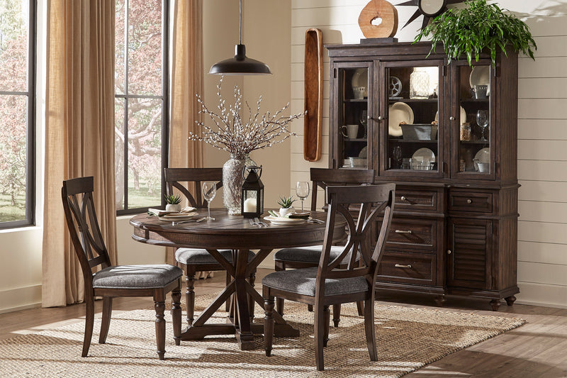 Cardano Driftwood Charcoal Round Dining Set - Gate FurnitureDining Room Set