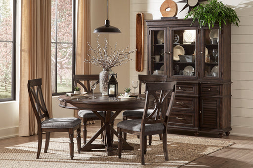 Cardano Driftwood Charcoal Round Dining Set - Gate FurnitureDining Room Set