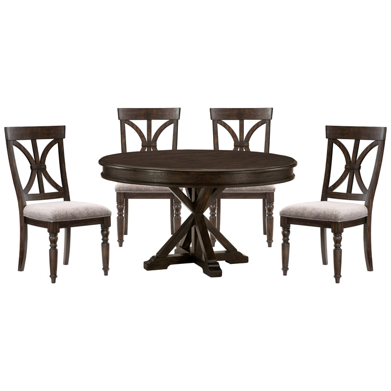 Cardano Driftwood Charcoal Round Dining Set - Gate FurnitureDining Room Set
